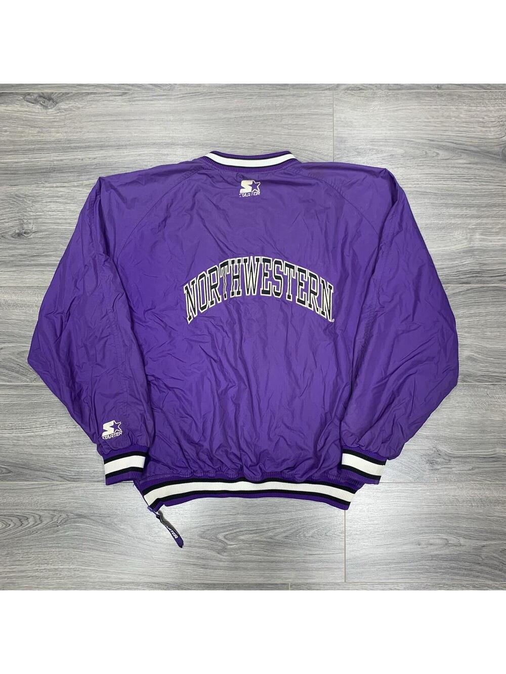 Vintage Starter University Of Northwestern Wildcats Windbreaker Jacket XL RARE